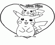 pokemon Pikachu coeur dessin à colorier