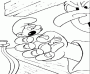 gargamel tient un schtroumpf dessin à colorier