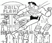 Superman devant le Daily Planet dessin à colorier
