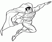 Coloriage Superman flotte dans les aires dessin