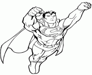Superman avec les deux poings e avant dessin à colorier