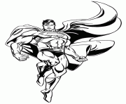 Coloriage Superman vole de face dessin
