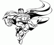 Coloriage Superman flotte dans les aires dessin