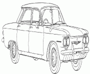 voiture des sixties dessin à colorier