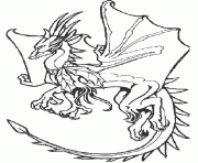 dragon avec de grandes ailes dessin à colorier