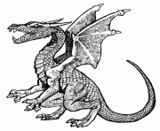 dragon avec des ailes dessin à colorier