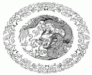Coloriage dragon chinois simple dessin