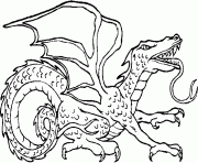 Coloriage dragon 3d de profile dessin