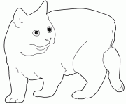 Manx chat de l ile de Man dessin à colorier