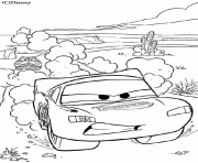Coloriage Cars Flash McQueen confiant dessin