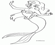 Coloriage Une sirene attentionnee avec les yeux fermes dessin