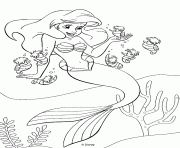 Coloriage sirene trouve une etoile de mer dessin