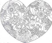 Coloriage mandala amour coeur st valentin adulte dessin