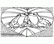 Coloriage mandala avec des coeurs et fleurs dessin