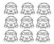 Coloriage dessin minions en forme de coeur dessin