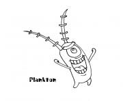 Coloriage sheldon jr plankton bob l eponge dessin