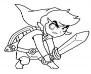 Coloriage Zelda et son bouclier dessin