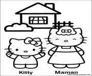 Coloriage hello kitty lapin paques dessin