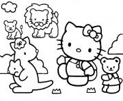 Coloriage hello kitty a la plage dessin