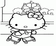 Coloriage hello kitty paques lapin et oeufs de paques dessin