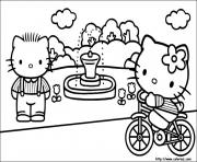 Coloriage hello kitty paques lapin et oeufs de paques dessin