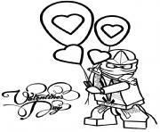 Coloriage dessin ninjago coeur valentine dessin