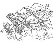 Coloriage ninjago equipe complete lego dessin dessin