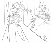 Coloriage reine des neiges elsa et anna se chicane