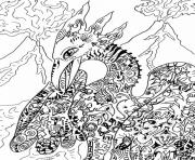 Coloriage mandala dragon 4 dessin