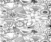 Coloriage adulte papillons nature antistress dessin