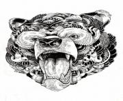 Coloriage difficile adulte lion dessin