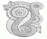 Coloriage poisson difficile mandala dessin