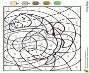 Coloriage magique soustraction 44 dessin