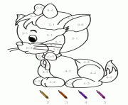 magique soustraction chat mignon dessin à colorier