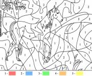 Coloriage magique cheval facile dessin