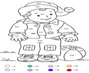 Coloriage magique maternelle addition 23 dessin