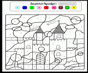 magique chateau royaume facile dessin à colorier
