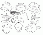 poisson 19 dessin à colorier