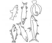 poisson truite dessin à colorier