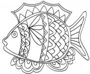 Coloriage poisson d avril pret a decouper dessin