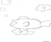 Coloriage Poissons Gnathostomates avec machoires dessin