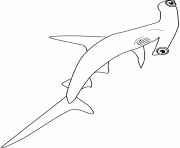 hammerhead shark dessin à colorier