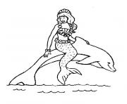 dauphin sirene dessin à colorier