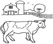 vache a la ferme dessin à colorier