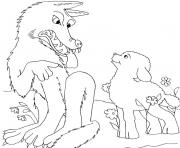 loup et agneau dessin à colorier