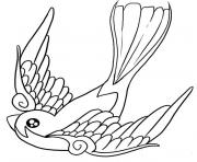 oiseau de paradis dessin à colorier