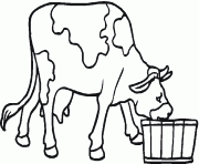 une vache qui boit de l eau dessin à colorier