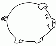 tirelire en forme de cochon dessin à colorier