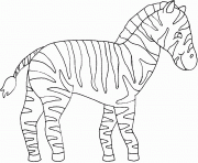 zebre a bandes blanches dessin à colorier