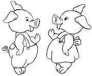 un cochon et une truie dessin à colorier